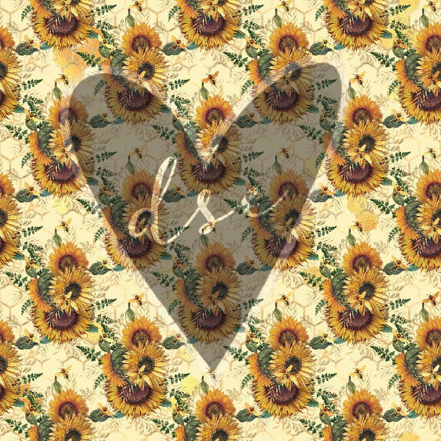 Sunflower Honey Bees 12x12 Vinyl Sheets