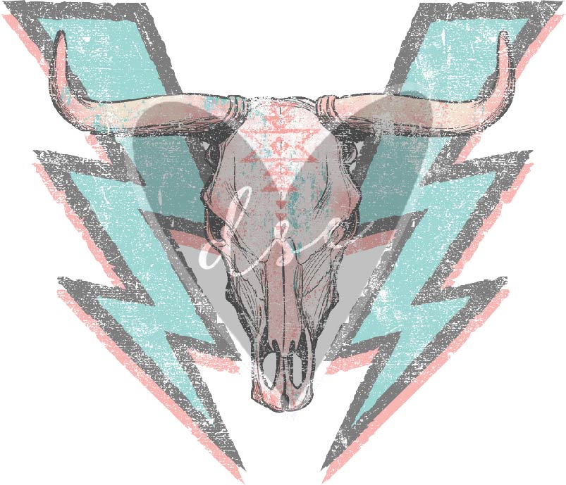 Cow Skull Lightning Bolts