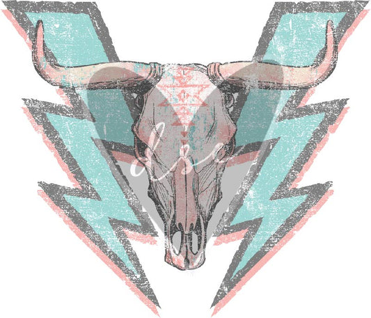 Cow Skull Lightning Bolts